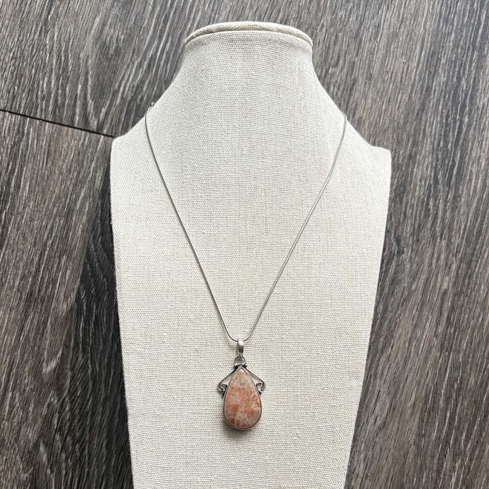 Sunstone Sterling Silver Pendant Necklace - Picture 2 of 5